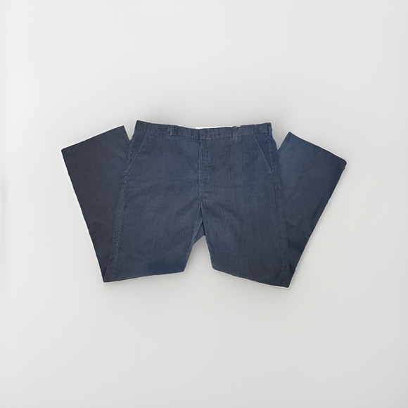 VTG Handmade Men's Corduroy Pants 40x32 Blue Gray Lightweight Straight Leg